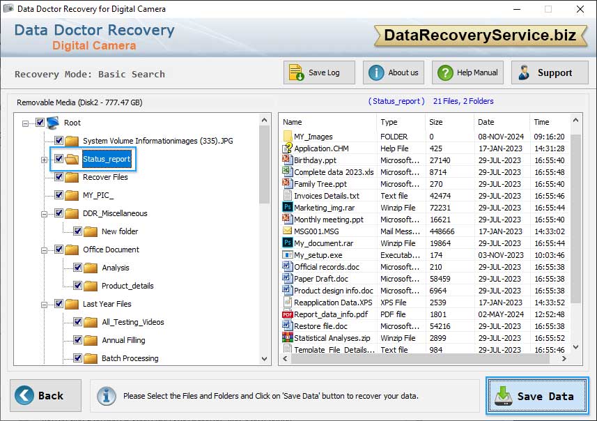 Save recovered files