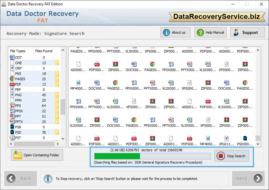 Data recovery process is going on