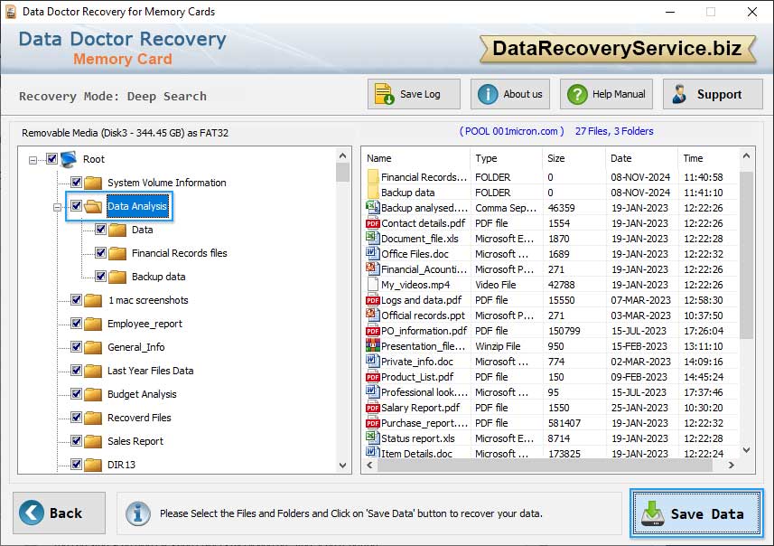 Save recovered files