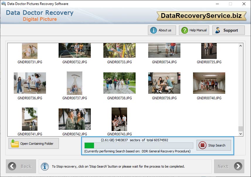 Pictures recovery is going on